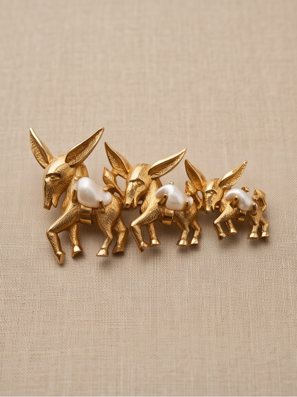 Marboux by Marcel Boucher Gold Tone Triple Donkey